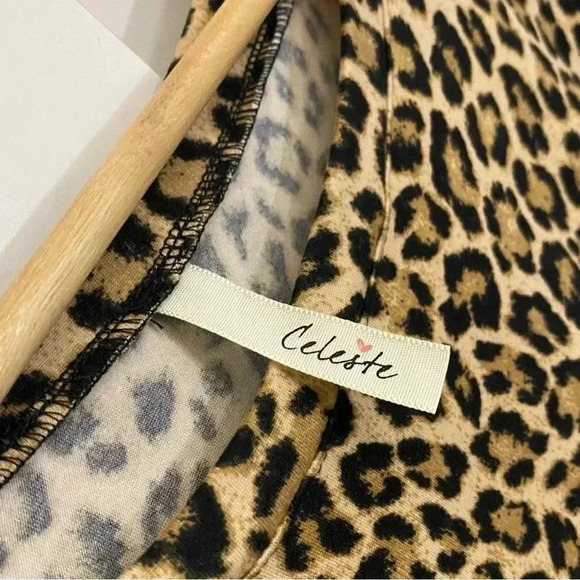 Celeste women’s leopard print top 3XL laced detail half  sleeves - Picture 3 of 8